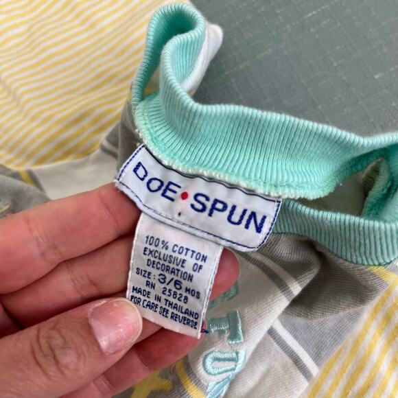 Vintage Doe Spun Striped Sailing Shortall Romper 3-6 Months - Picture 6 of 8